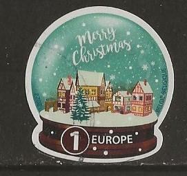 Belgie 89, sneeuwbol kerstdorp, Verzenden, Gestempeld