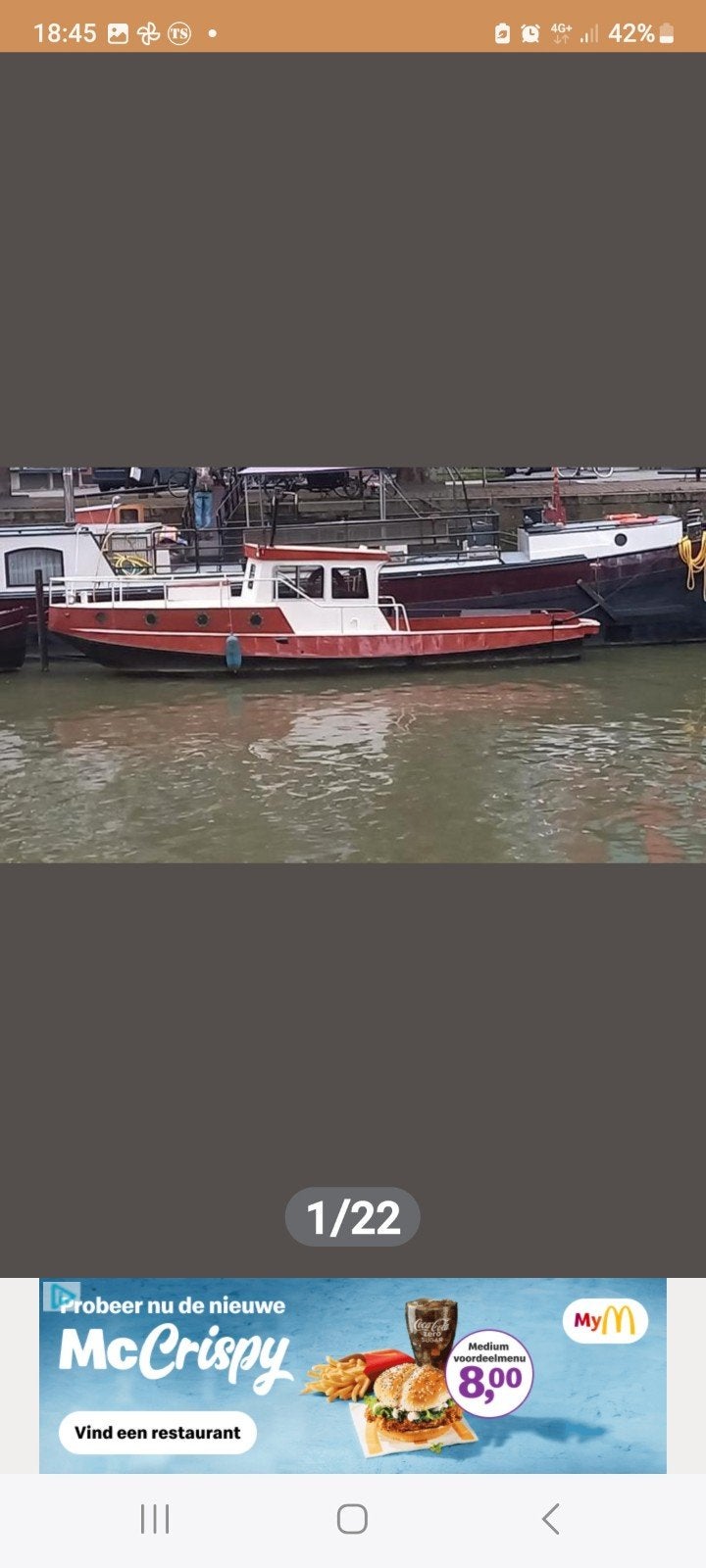 Femke sleep / duwboot, Watersport en Boten, 10 m, Gebruikt, Binnenboordmotor, 80 cm