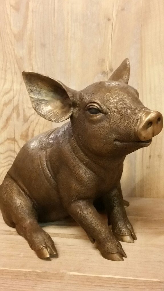VARKEN / BRONZEN TUINBEELD / KNOR, Nieuw, Info@huisentuindecoratiemarie.nl, Huis en tuin decoratie marie, Dierenbeeld