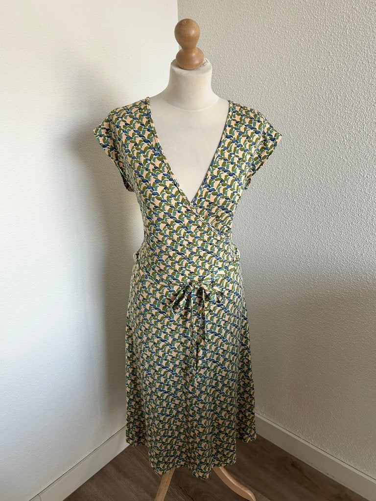 King Louie maat L lieve groene Mira dress jurk 2953, Maat 42/44 (L), Ophalen of Verzenden, Zo goed als nieuw, Knielengte