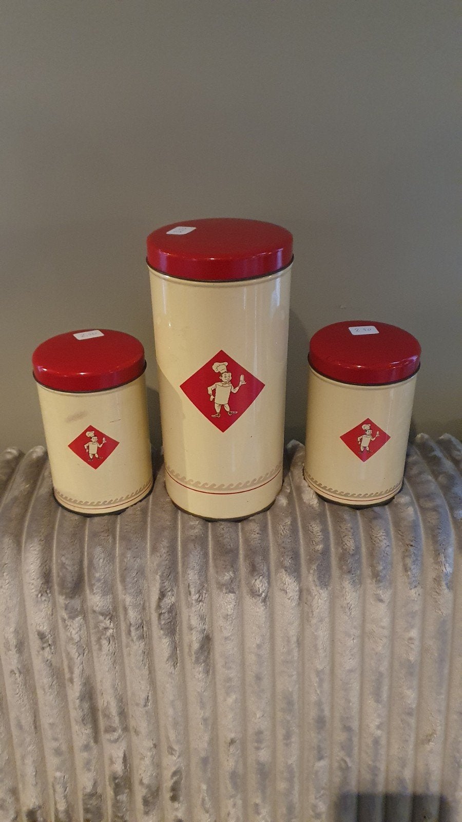 Set van 3 vintage Bolletje bussen, Ophalen of Verzenden