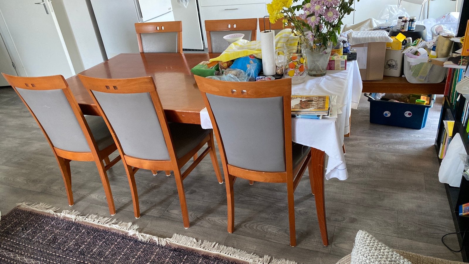 Eettafel kersenhout, Huis en Inrichting, Tafels | Salontafels, Ophalen, Gebruikt, 50 tot 100 cm, Kersenhout