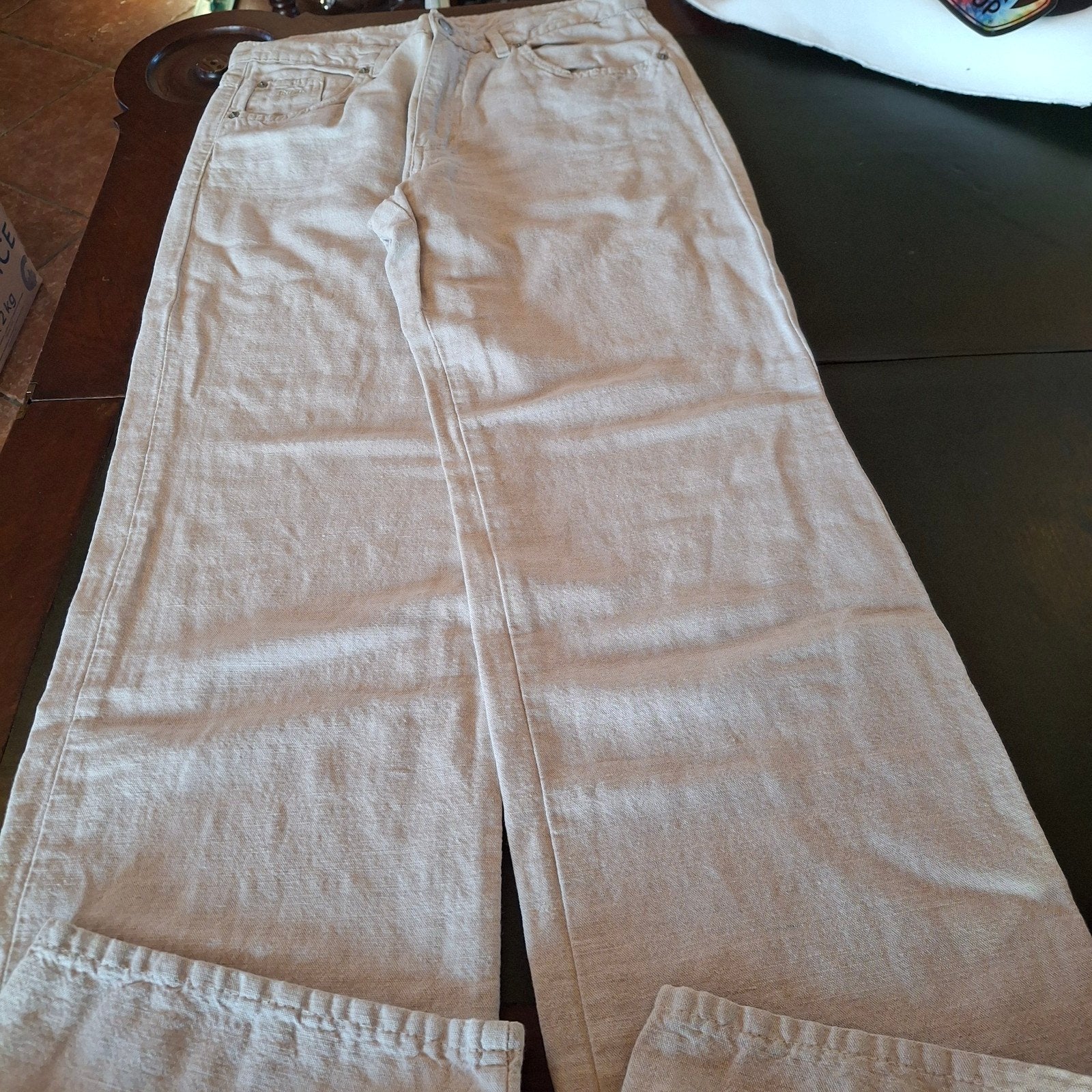 Nieuwe Angels linnen broek maat 38, Maat 38/40 (M), Beige, Nieuw, Ophalen of Verzenden