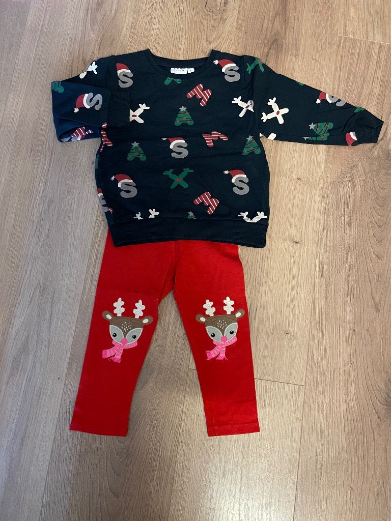 Kerstpakje (broek en trui) maat 86, Kinderen en Baby's, Ophalen of Verzenden, Zo goed als nieuw, Meisje, Setje