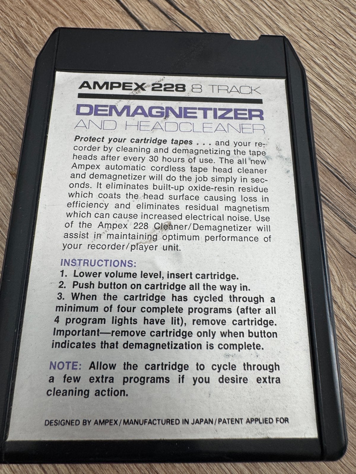Zeldzame ampex 8-track demagnitizer en koppencleaner tape, Ophalen of Verzenden, Onderdeel, Met banden
