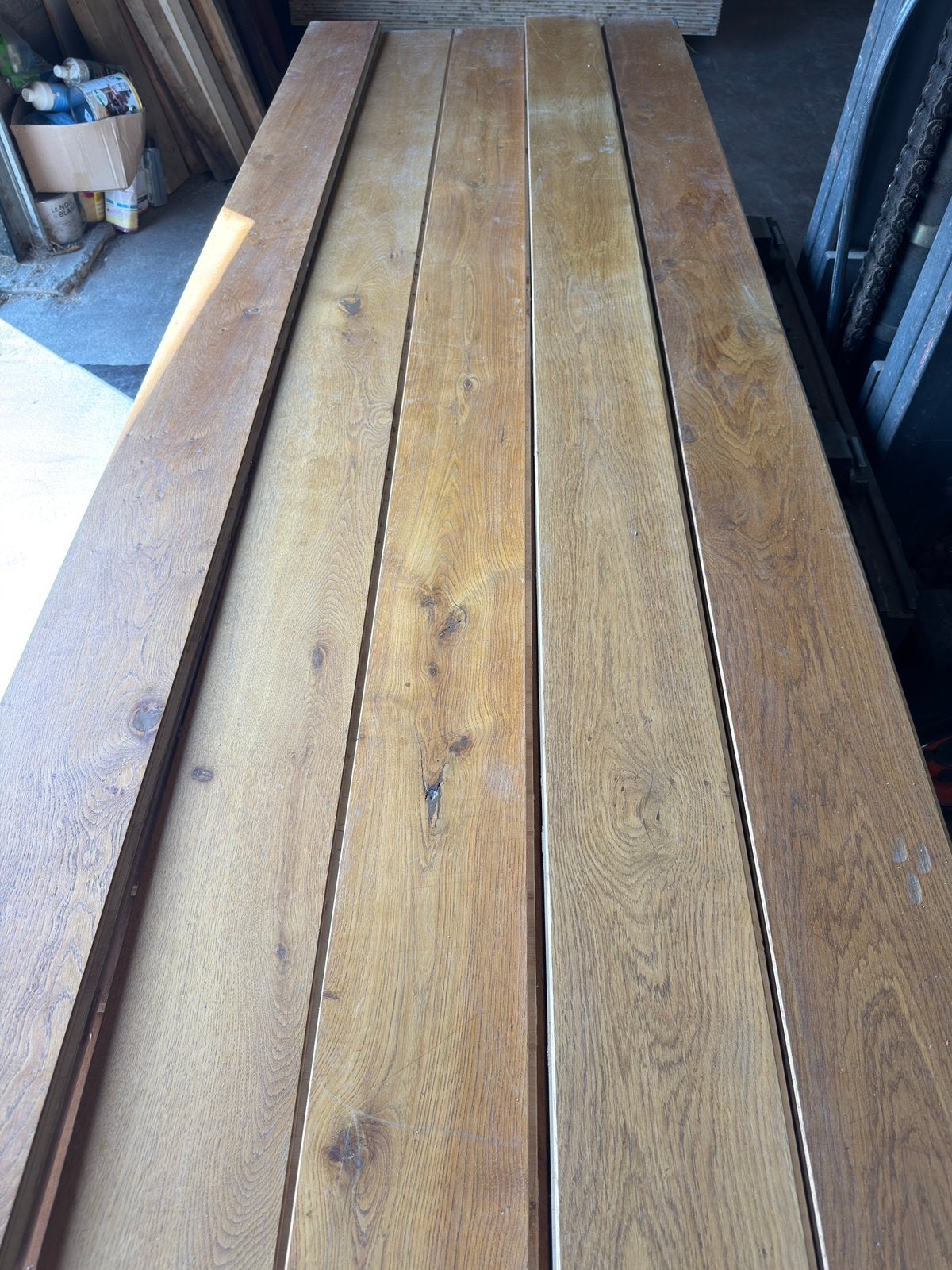 Eiken vloer 61 m2 multivloer 18 cm breed 2 cm dik, 5 mm top, Ophalen, Gebruikt, Vloerdelen of -planken, 10 m² of meer