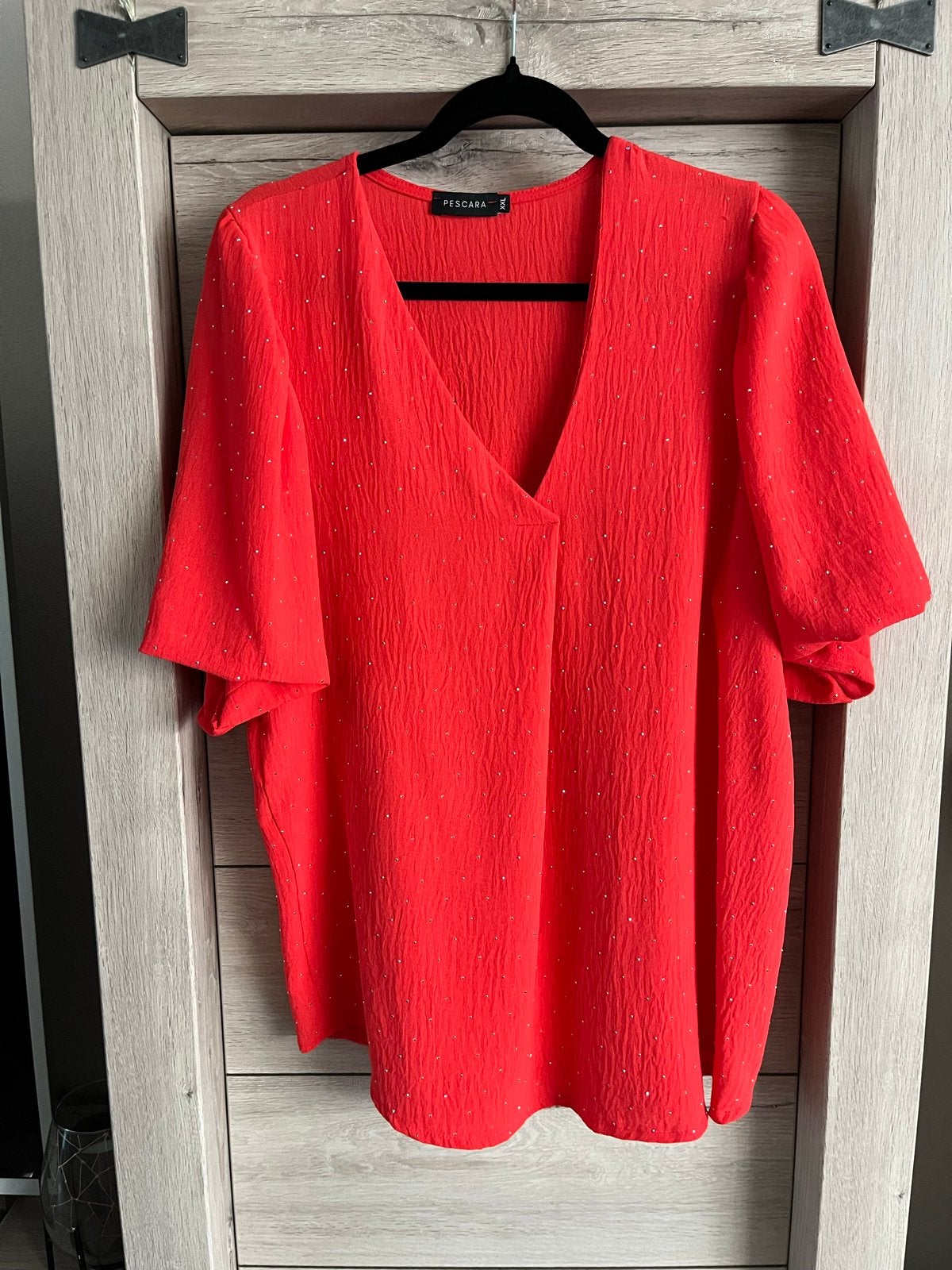 Pescara Blouse met Glitters - Maat XXL, Ophalen of Verzenden, Zo goed als nieuw, Maat 46/48 (XL) of groter, Rood
