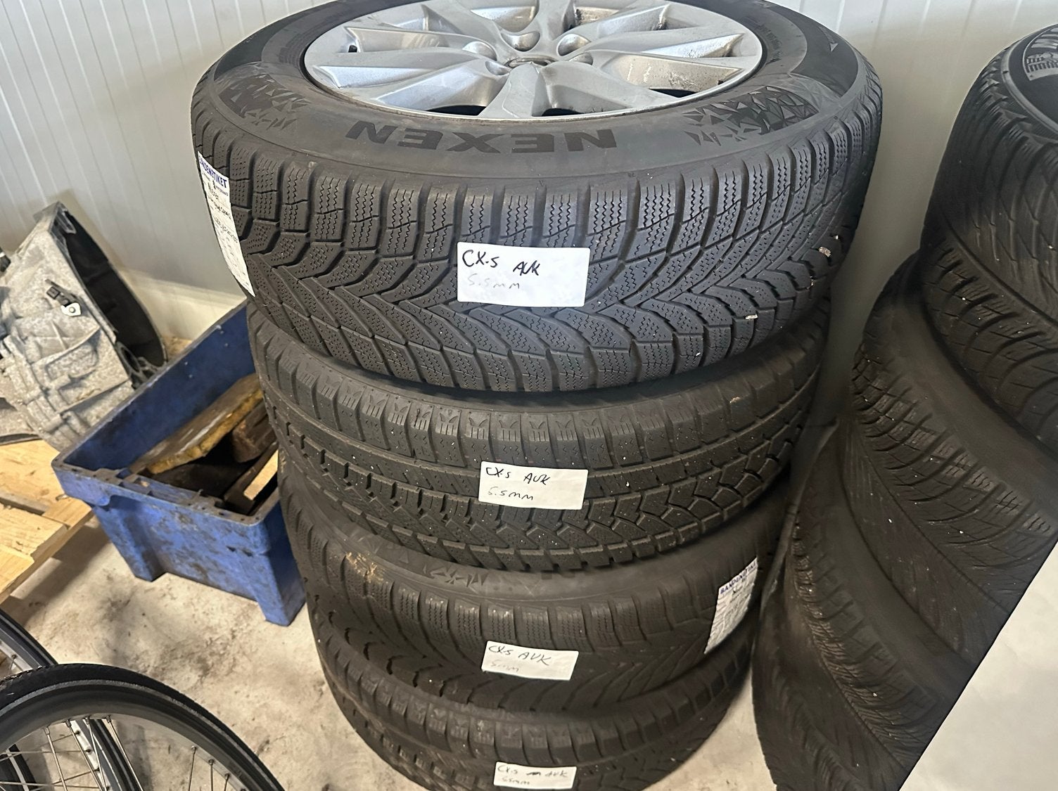 Mazda CX-5 Winterwielen 225/65R17 Nexen 5,5mm, Auto-onderdelen, Ophalen, Gebruikt, Banden en Velgen, 17 inch