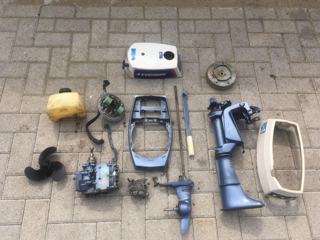 Evinrude johnson 4 pk 2 takt buitenboordmotor onderdelen, Ophalen, Gebruikt, Motor en Techniek