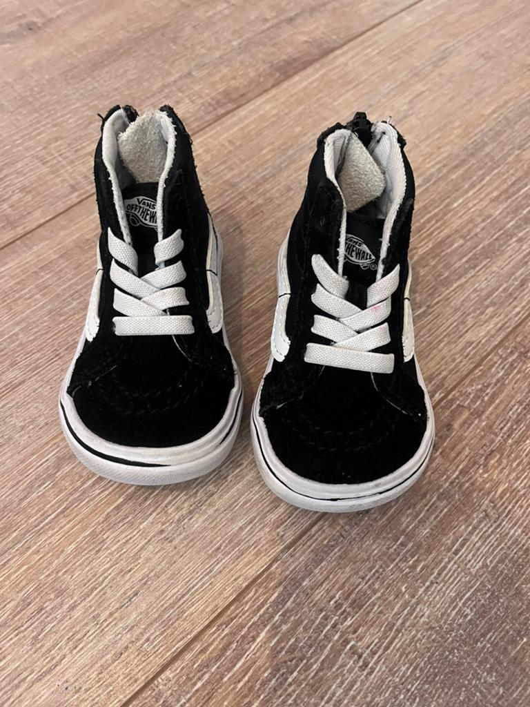 Vans babyschoenen maat 18 – zwart/wit, Ophalen, Zo goed als nieuw, Jongetje of Meisje, Schoentjes