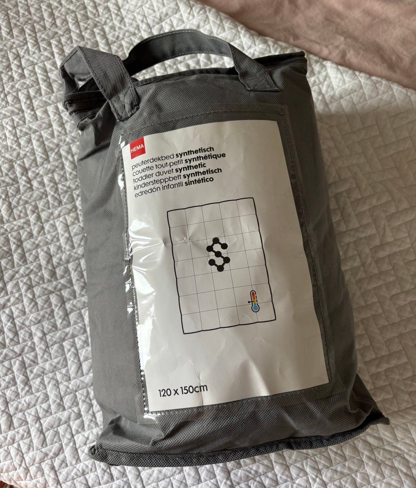 Peuterdekbed 120x150cm HEMA, Ophalen, Zo goed als nieuw, Minder dan 140 cm, Minder dan 70 cm