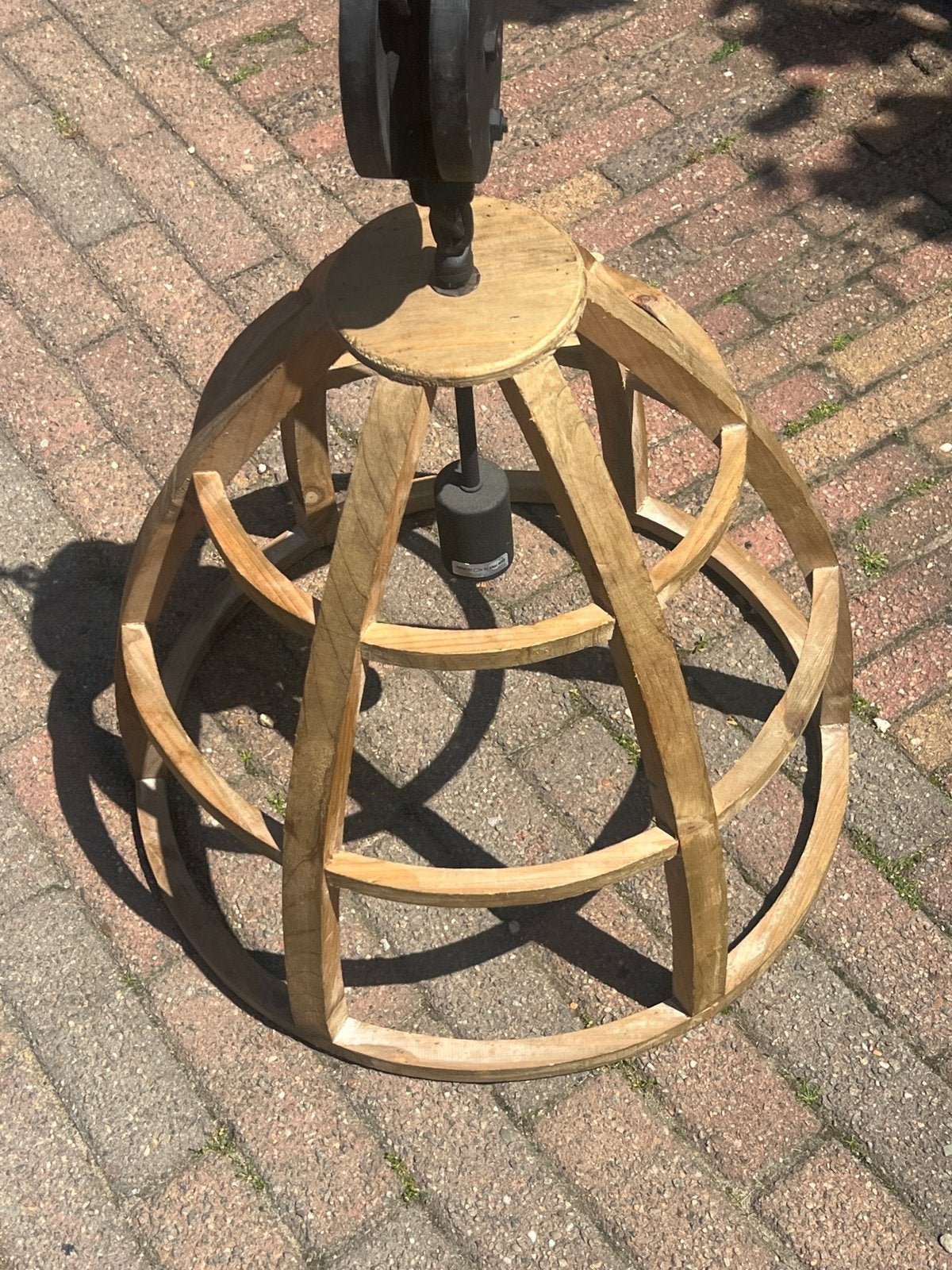 Hanglamp Matrix Hout - Stoer en Sfeervol (Ø47x162 cm), Ophalen, Nieuw, Robuust en antiek achtig, 75 cm of meer