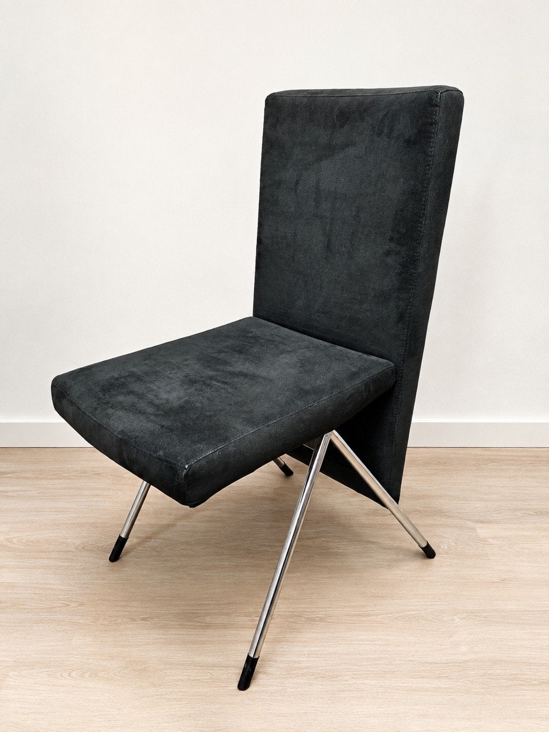 5 luxe antraciet eetkamer-/vergaderstoelen – nette staat, Ophalen, Gebruikt, Metaal, Grijs