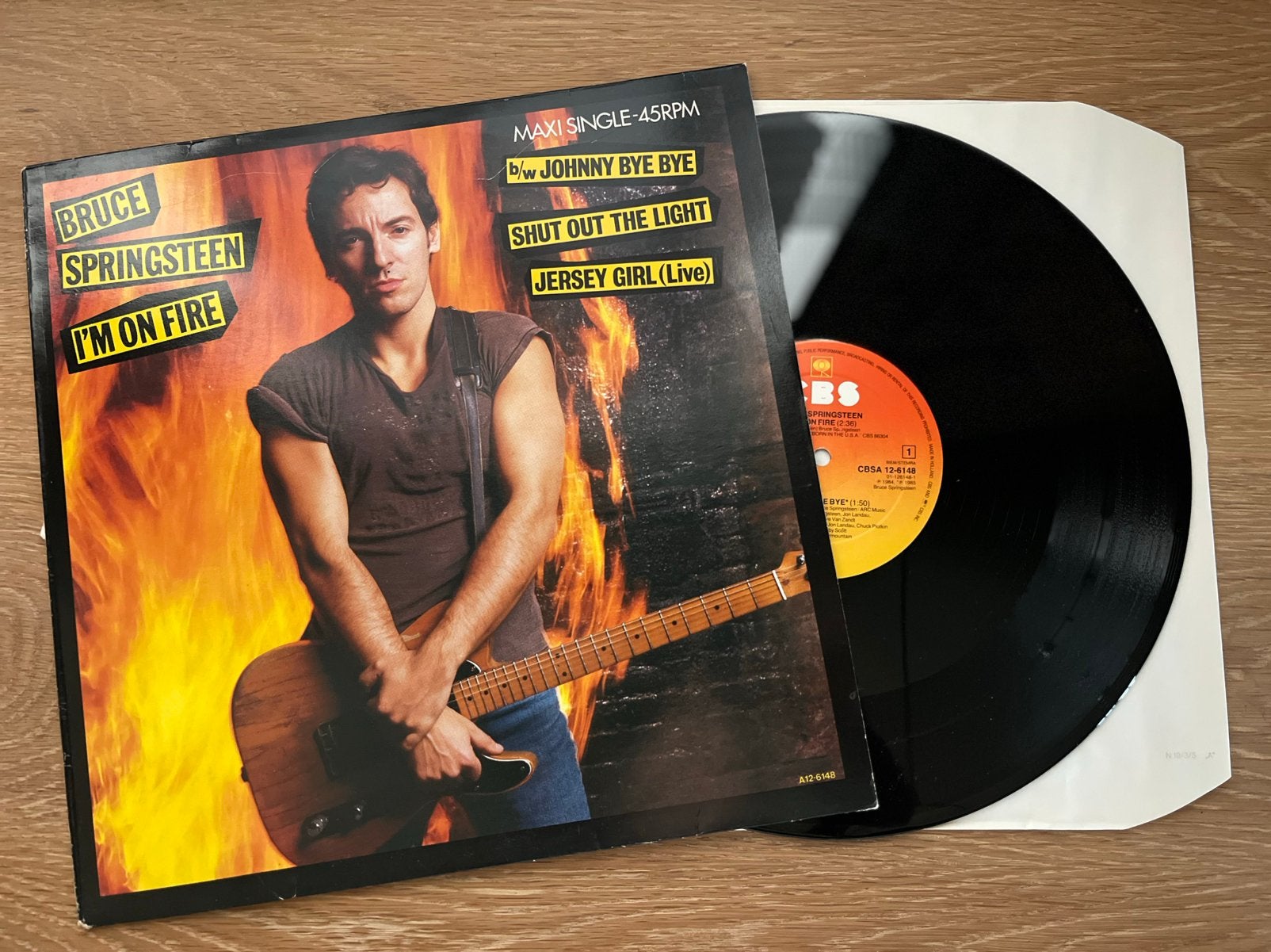 Bruce Springsteen 12'maxi single I'm On Fire, NM, Fotohoes, Ophalen of Verzenden, Zo goed als nieuw, 12 inch