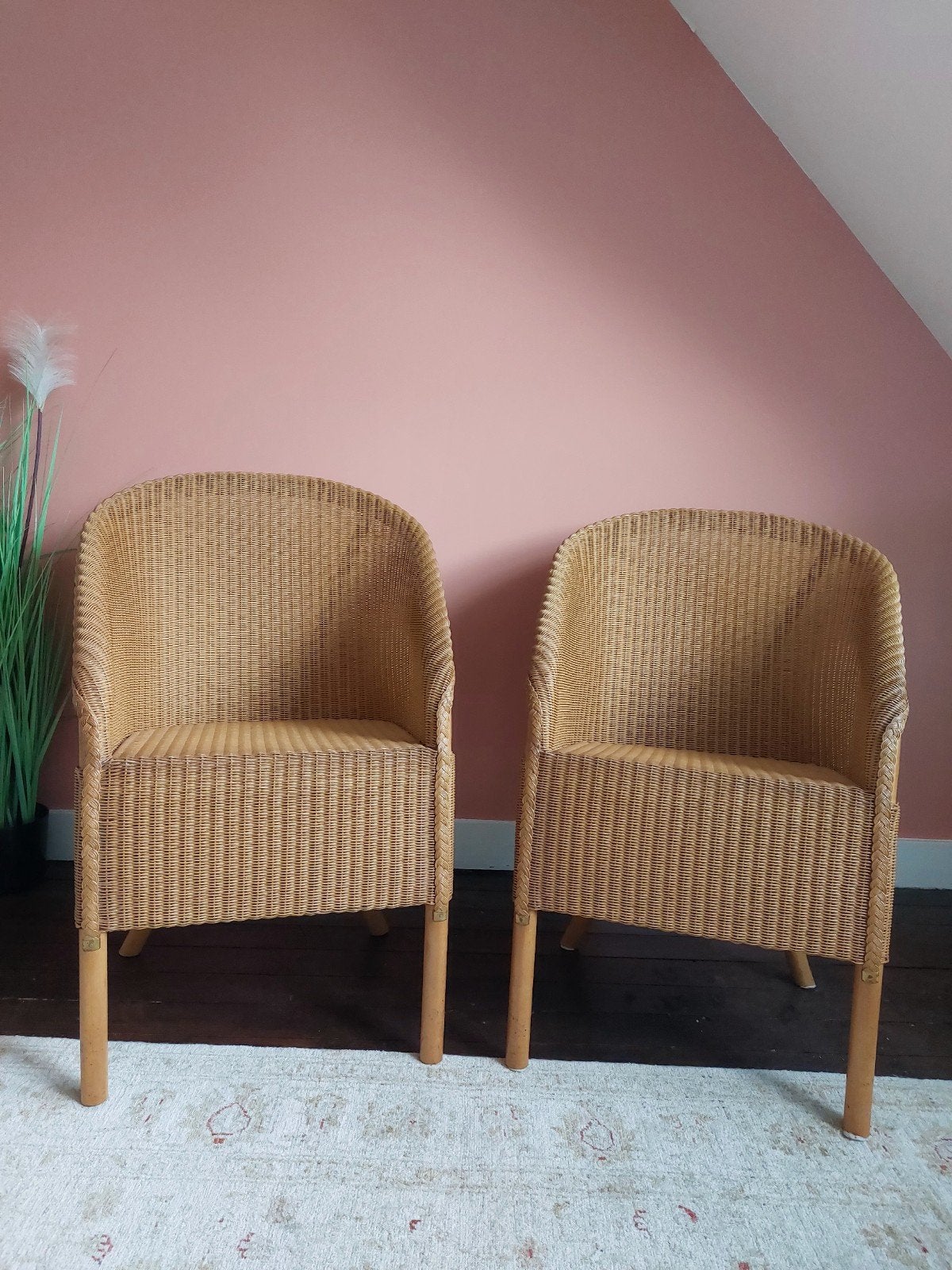 Set van 2 Vintage Rotan Fauteuils - Origineel Loom Furniture, Ophalen, Bruin, Twee
