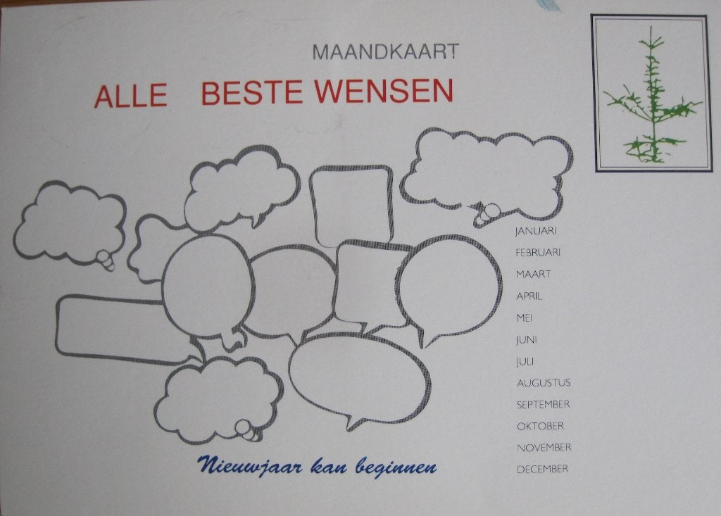 Gelukkig nieuwjaar - maandkaart beste wensen - 1990, Ophalen of Verzenden, 1980 tot heden, Gelopen, Overige thema's