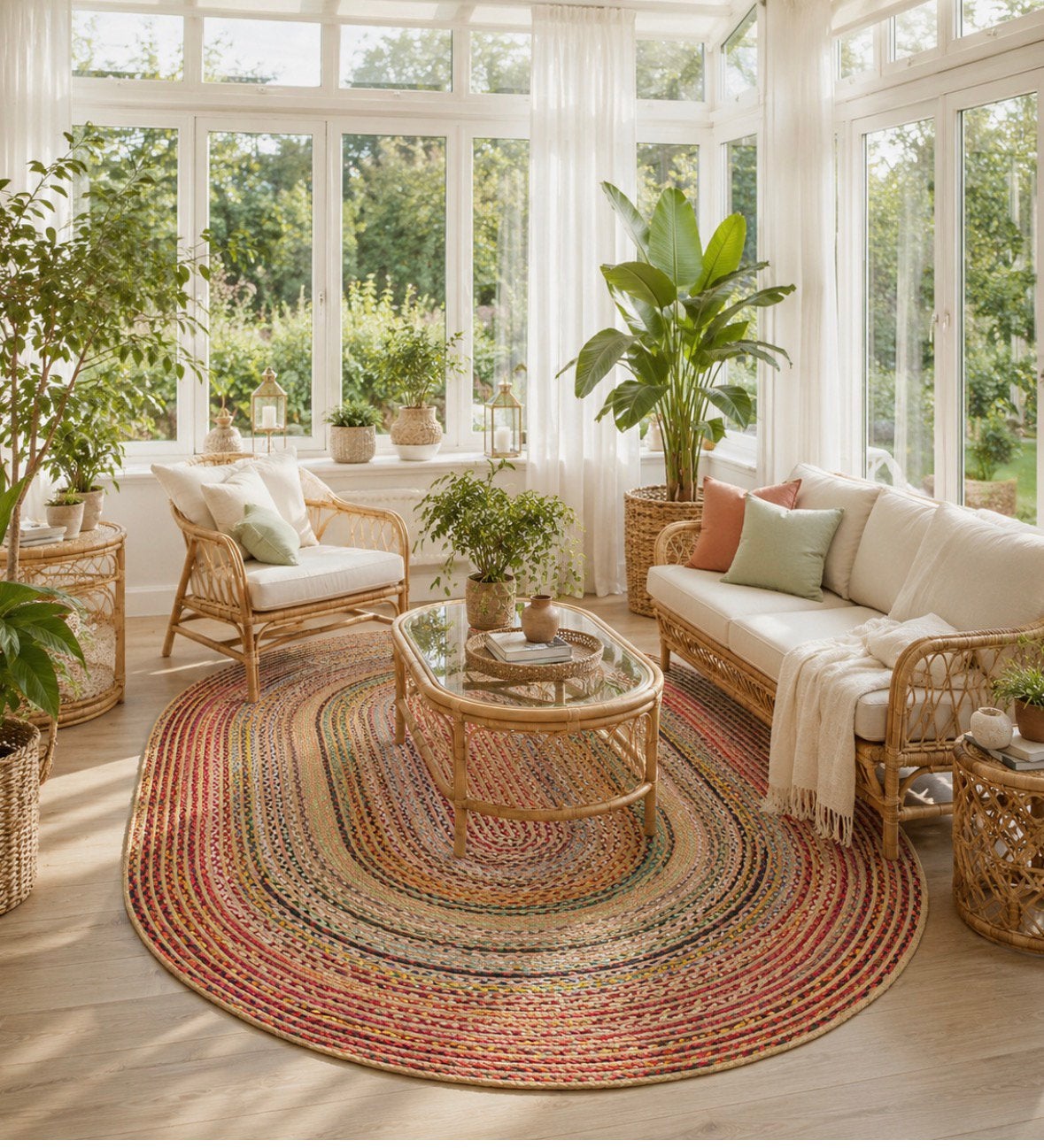 Nieuw Ovaal Jute Vloerkleed Handgemaakt 200x300cm, Ophalen, 200 cm of meer, Ovaal, Nieuw