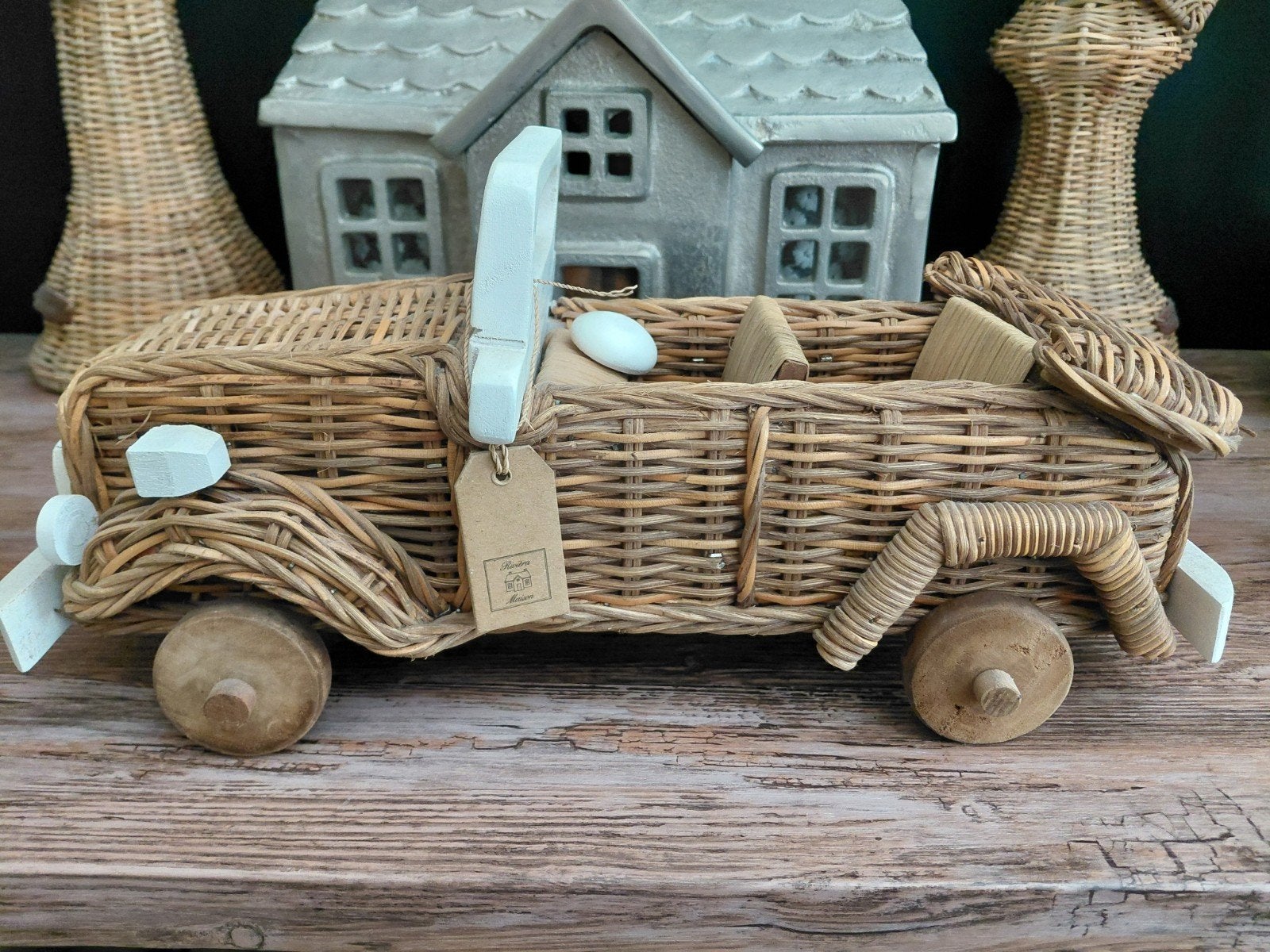 Riviera maison rattan safari car auto, Ophalen of Verzenden, Nieuw, Hout, Landelijk