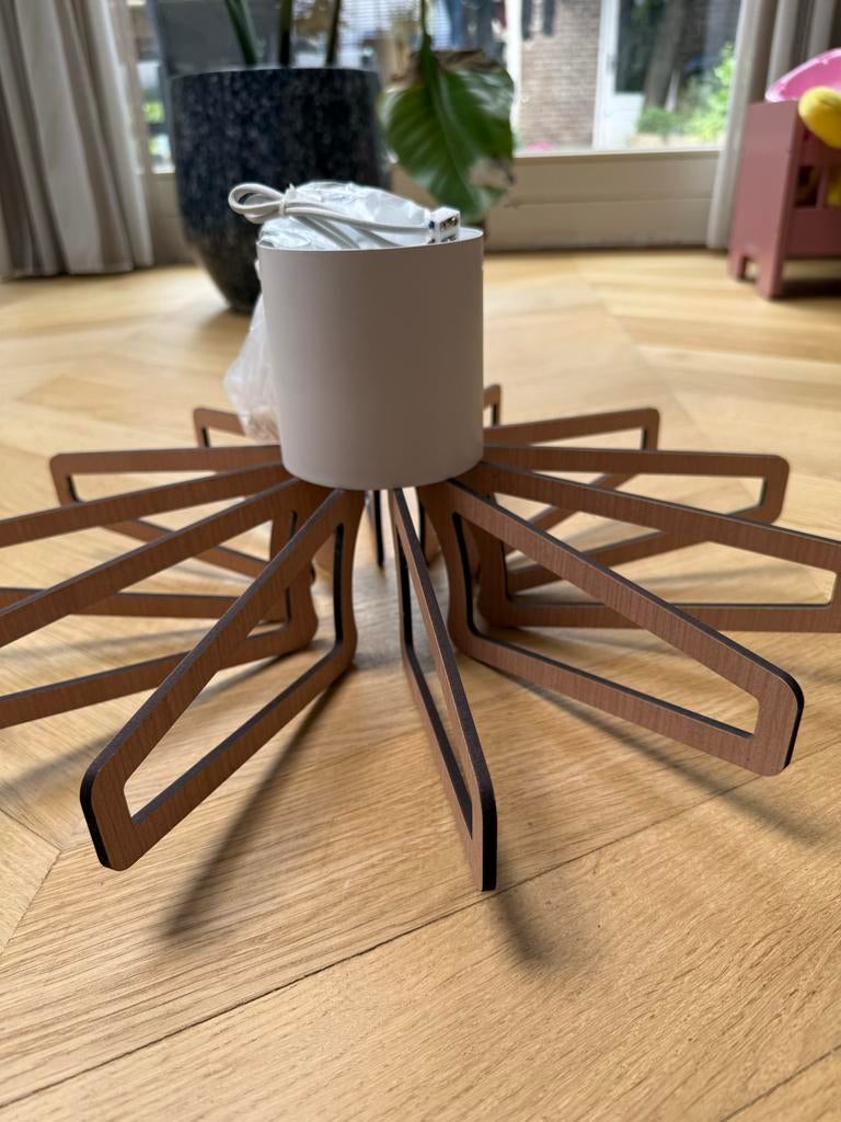 Lucide plafondlamp Zidane wit - Diameter 45cm, Ophalen, Zo goed als nieuw, Hout