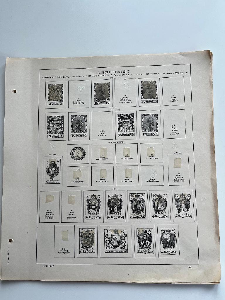 Bladen Schaubek postzegels Liechtenstein 1917-1954 : €5,50, Ophalen of Verzenden, Overige landen