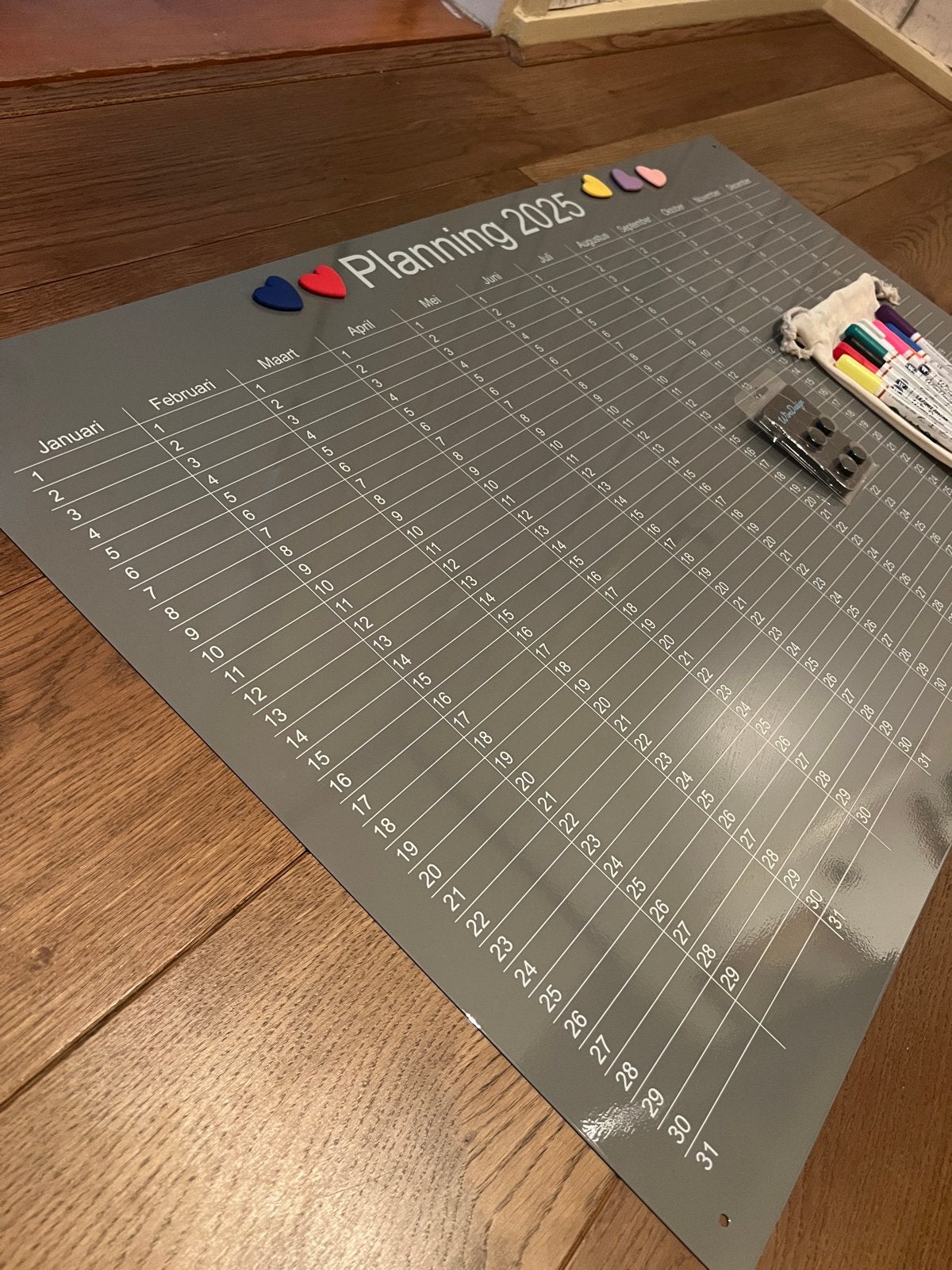 Metalen planbord wand kalender calander, Ophalen, Dagkalender, Nieuw