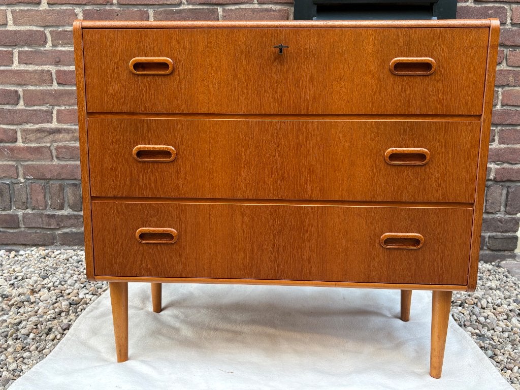 Deens design - Teakhouten Kastje / Ladekast retro vintage 60, Ophalen, Deens - Scandinavisch - Pastoe - Louis van Teeffelen, Teakhout