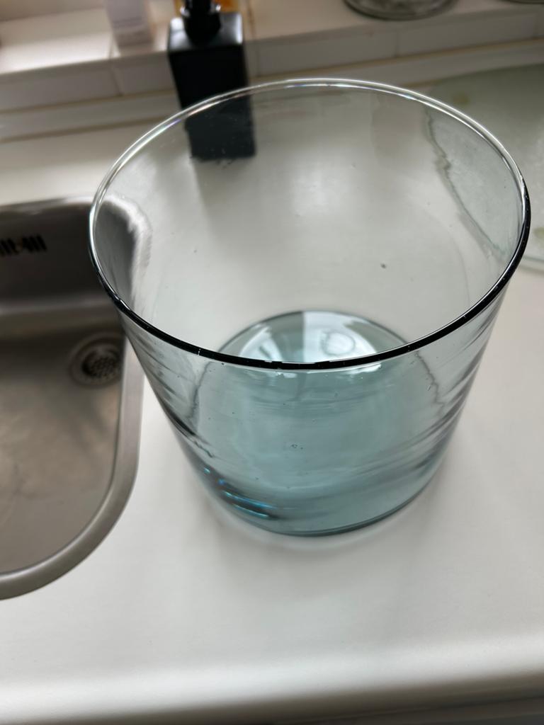 Glazen pot ( vaas), Ophalen of Verzenden, Zo goed als nieuw, Rond, Glas