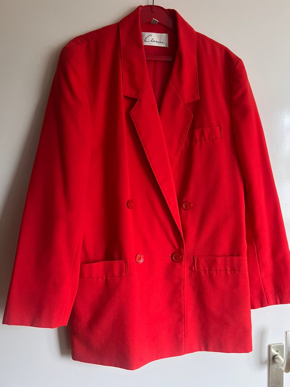 Vintage Rode Blazer - Maat 38, Ophalen of Verzenden, Zo goed als nieuw, Maat 38/40 (M), Rood