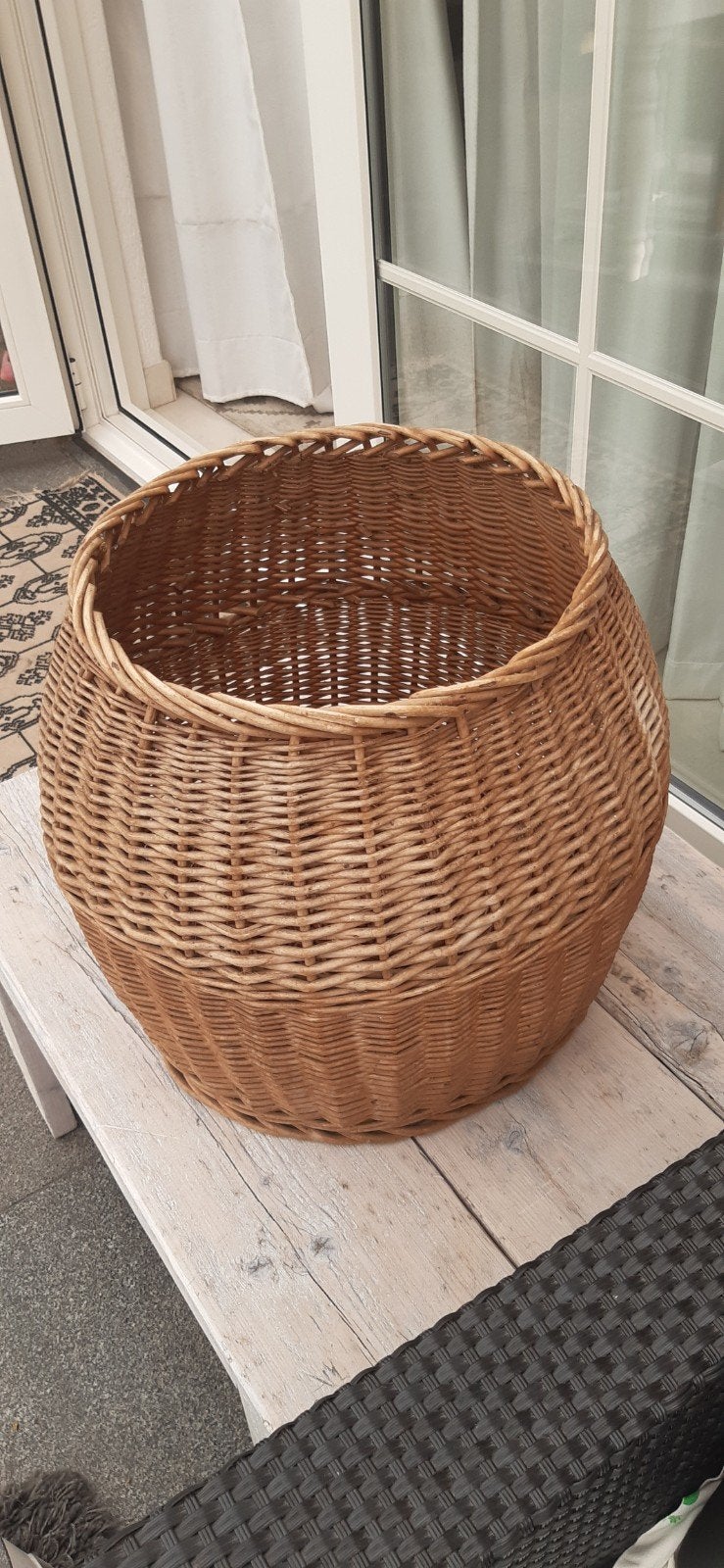 Mooie rotan korf, Ophalen of Verzenden, Zo goed als nieuw, Rond, Riet