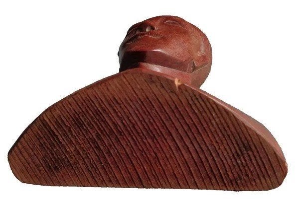 Balinese houten buste man borstbeeld jaren 40 vintage, Verzenden, Buste, 20 - 50 cm, Hout