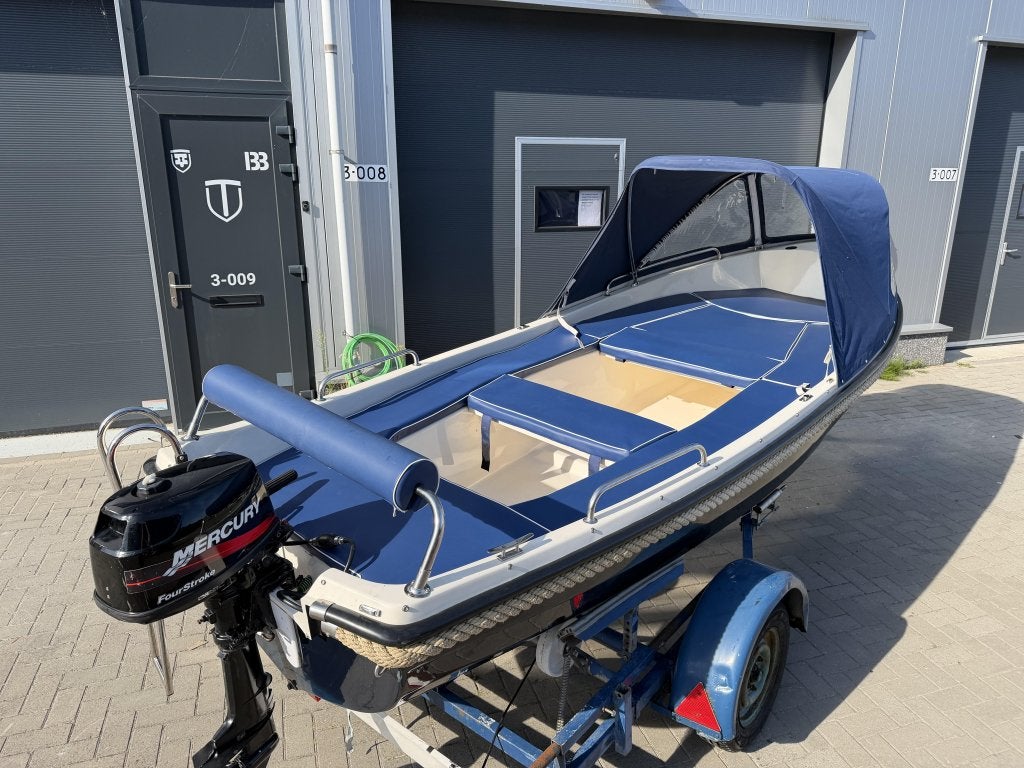 Nette Amigo 430 Sloep incl. Mercury 4PK 4-takt en Trailer, Overige merken, 4 m, Buiskap, Amigo