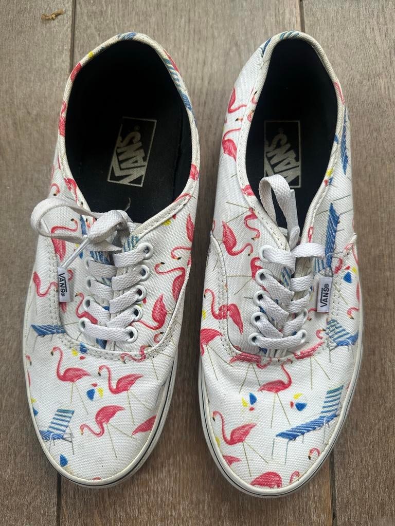 Vans sneakers met flamingo print, Ophalen of Verzenden, Gedragen, Wit, Sneakers of Gympen