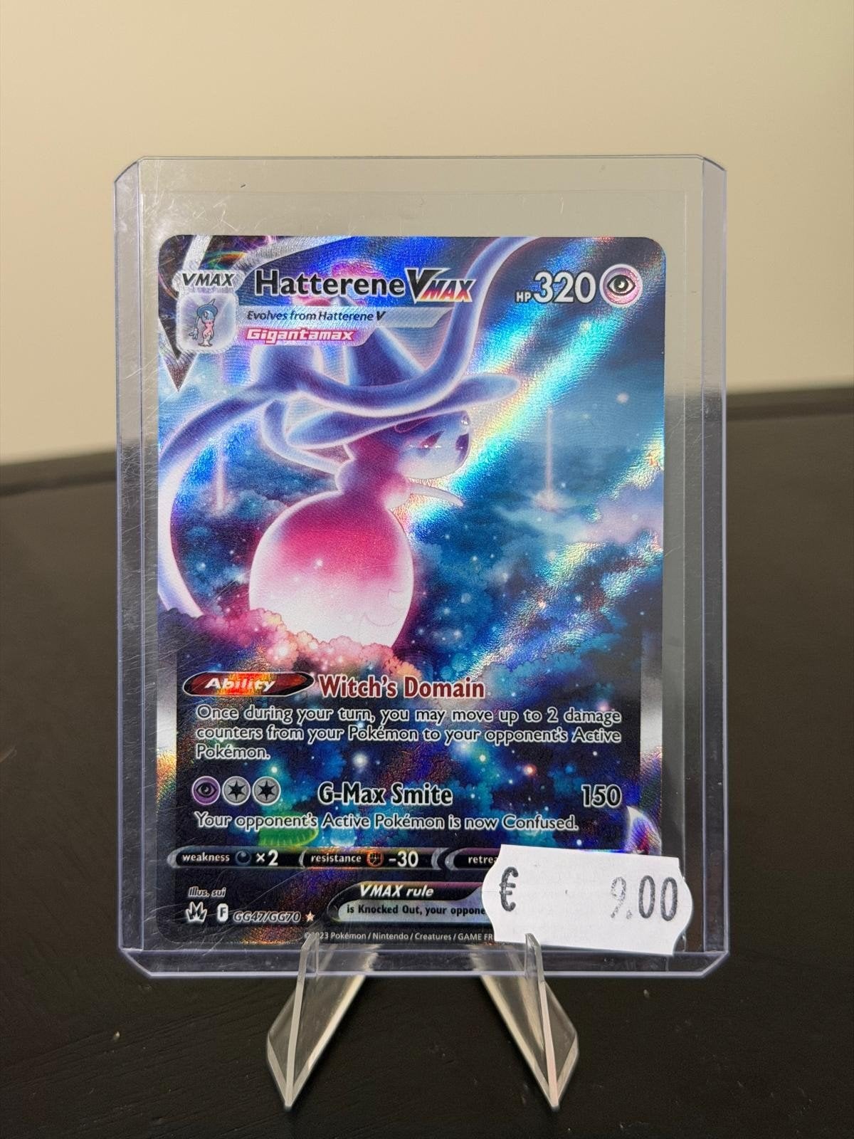 Hatterene VMAX GG47/GG70 NM Pokémon Kaart, Ophalen of Verzenden, Zo goed als nieuw, Losse kaart, Foil