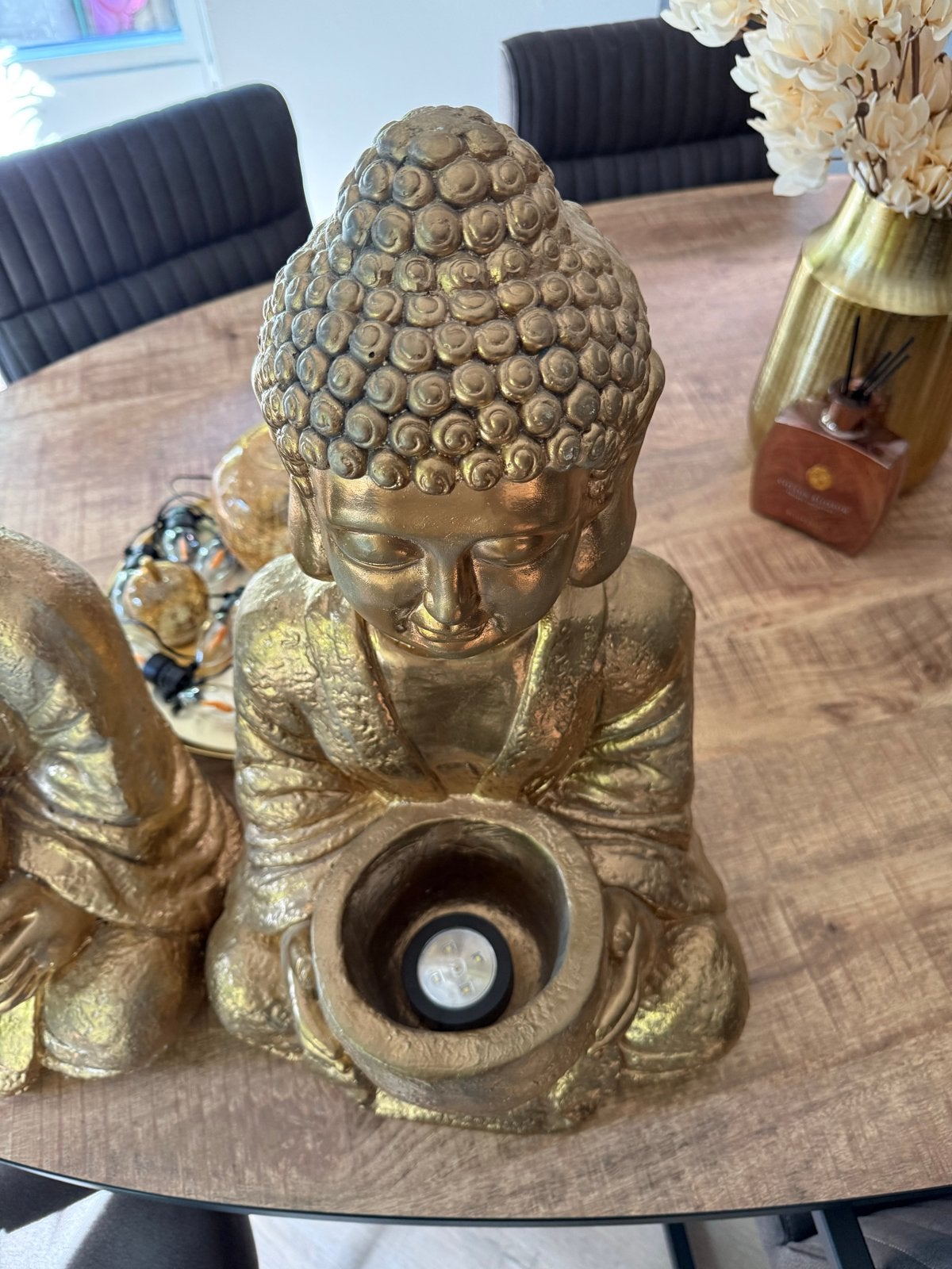 Gouden Boeddha Beelden - Set van 2, Ophalen, Zo goed als nieuw, Composieten, Goud