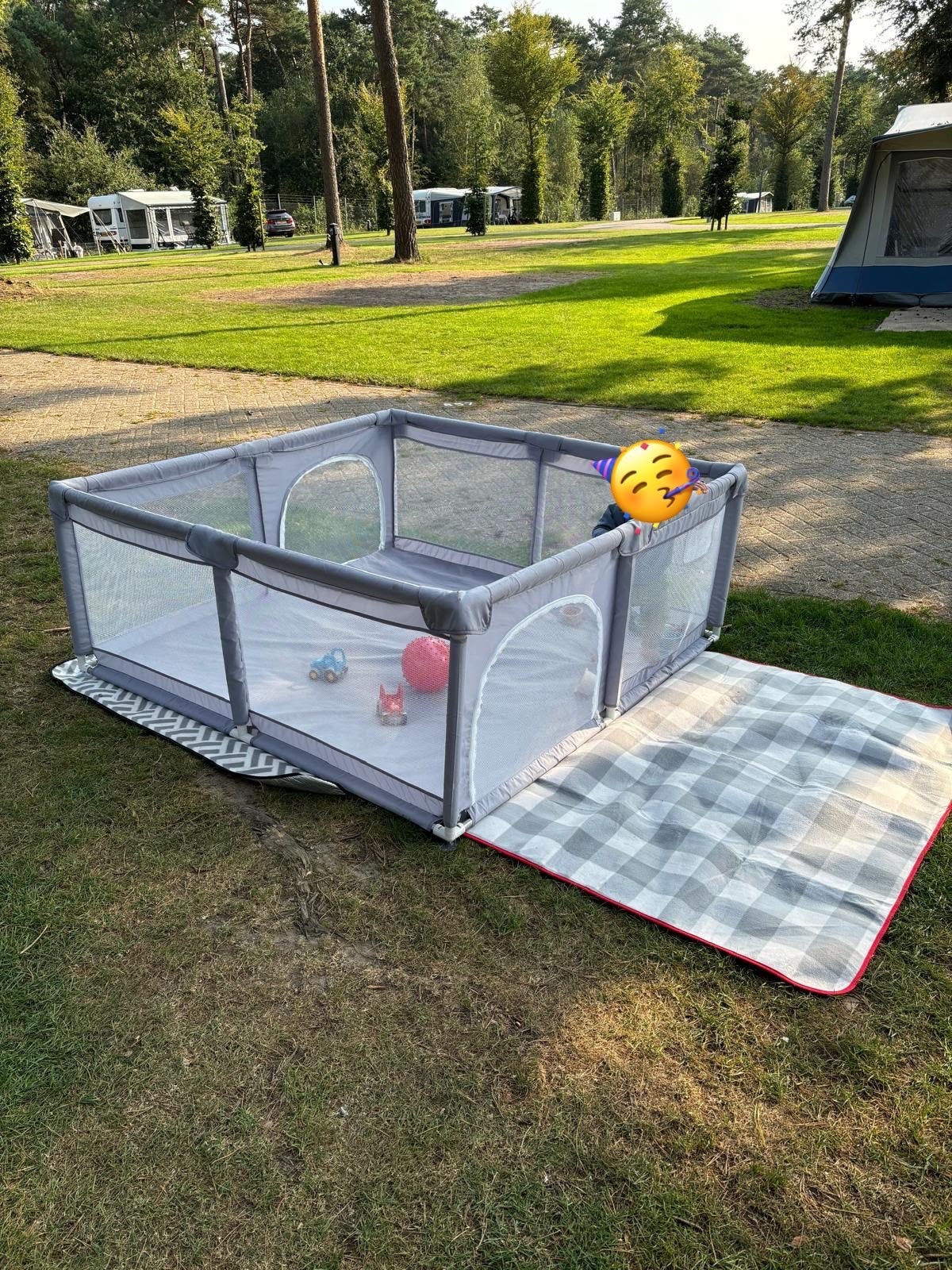 Buiten baby box- Ideaal voor Camping, Kinderen en Baby's, Ophalen of Verzenden, Gebruikt, Vierkant, Boxkleed