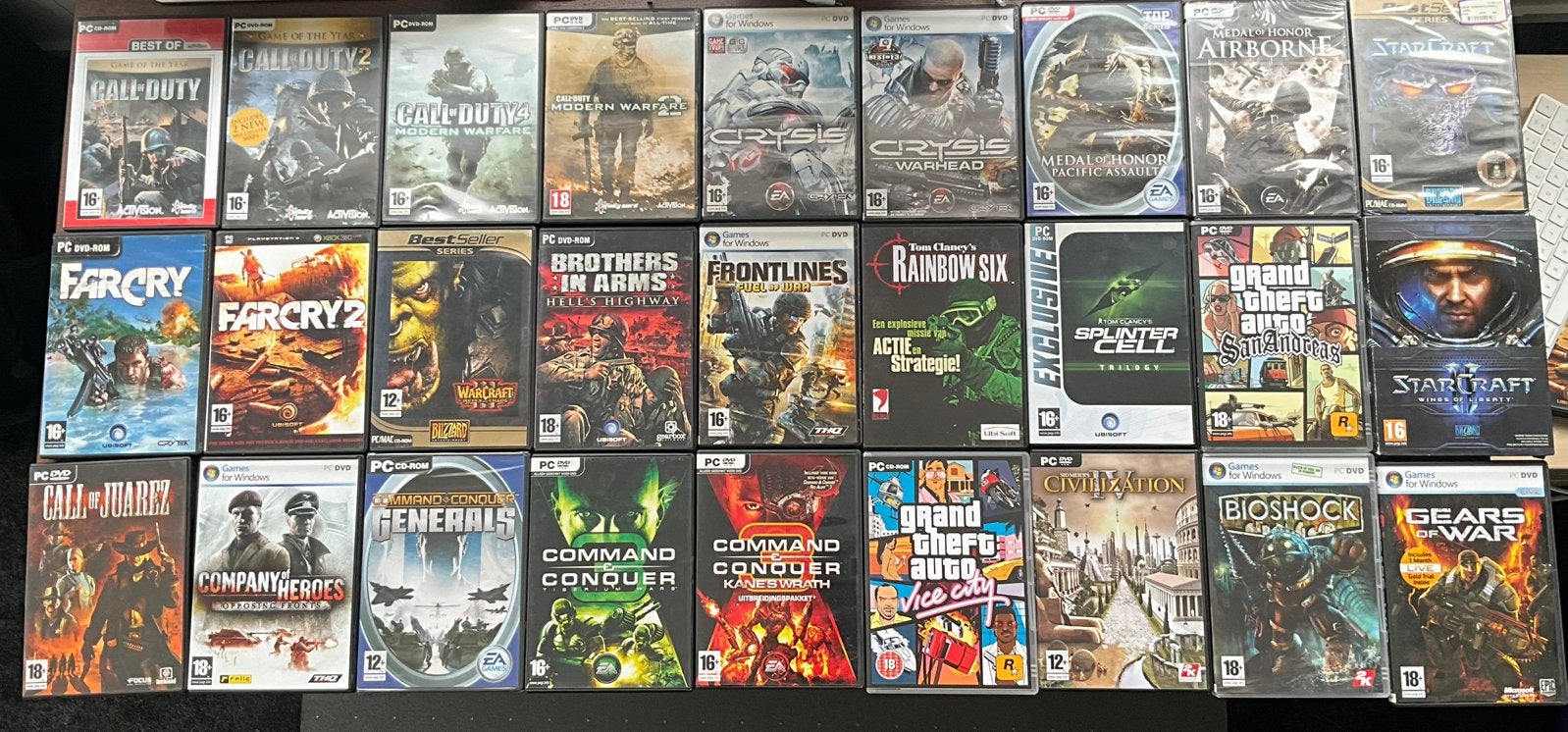 Retro PC-games: GTA, Warcraft, StarCraft, Call of Duty, C&C, Spelcomputers en Games, Online, Vanaf 18 jaar, Shooter, 1 speler