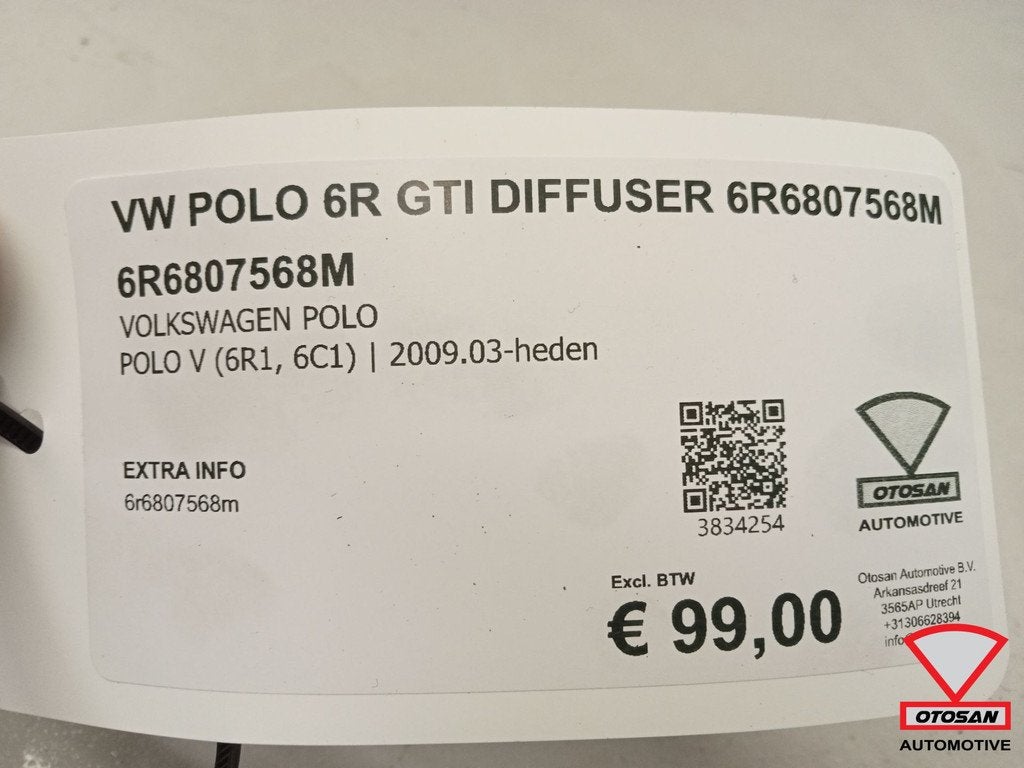 VW Polo 6R GTI Diffuser 6r6807568m, Auto-onderdelen, Carrosserie en Plaatwerk, Gebruikt, Volkswagen, Volkswagen AG, Bumper