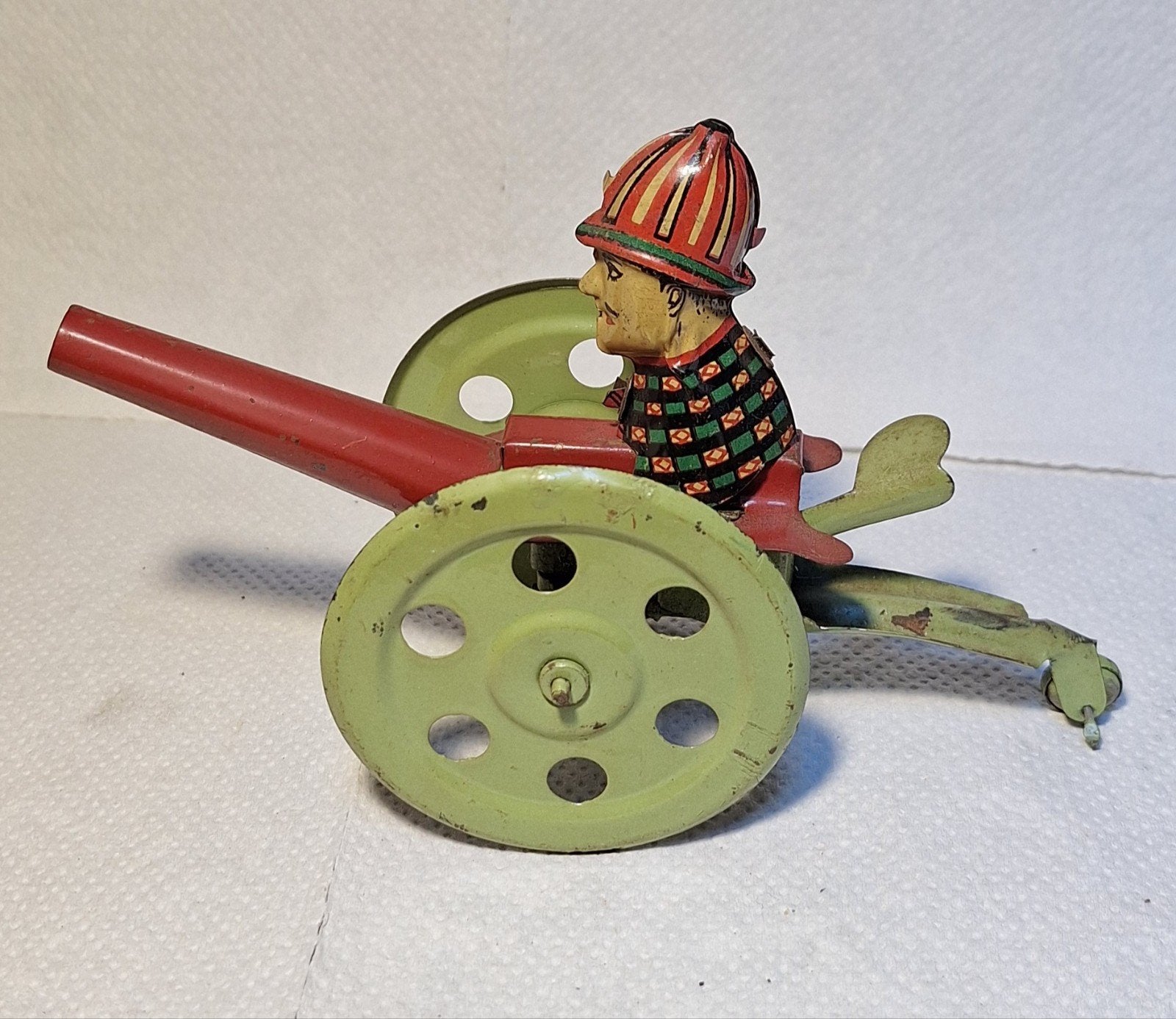 blik, blikken kanon 1930/40 oud, met mechanisme,, Ophalen of Verzenden