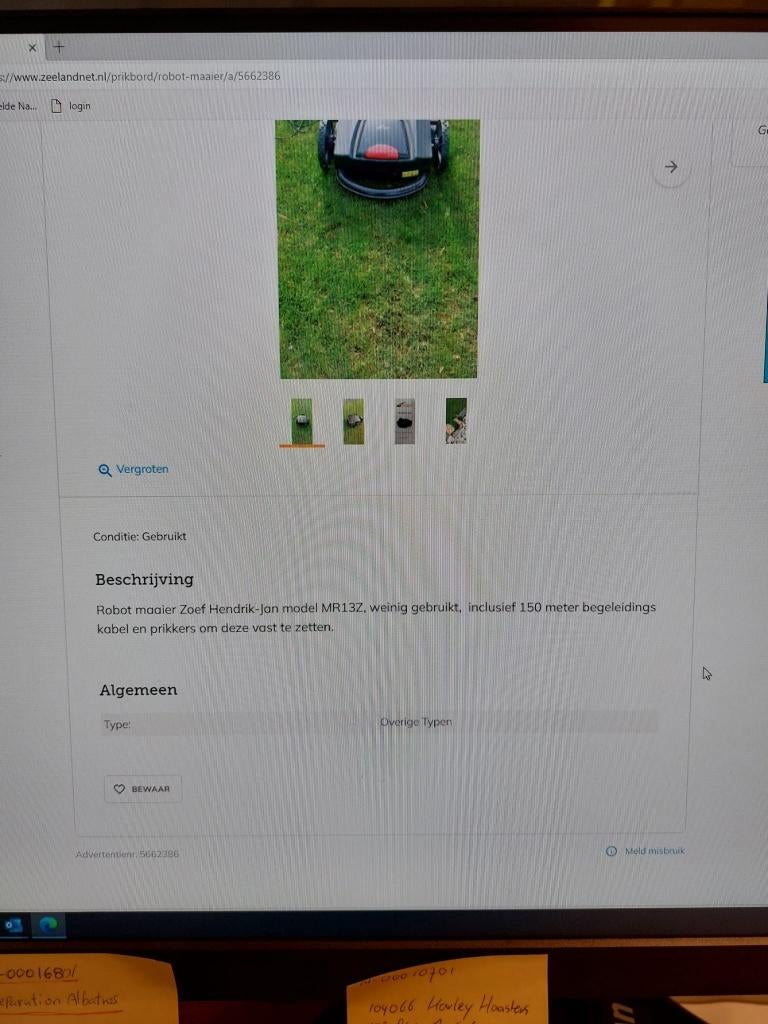 Te koop: robotmaaier Zoef Hendrik -Jan, Ophalen of Verzenden, Zo goed als nieuw, Meer dan 25 cm, Zoef Hendrik-Jan