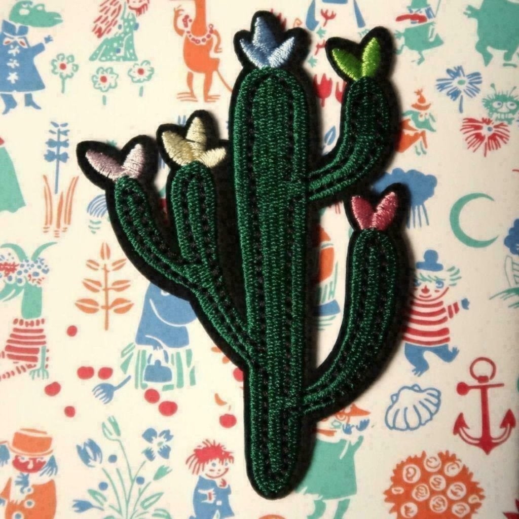 Kleurrijke cactus opstrijkplaatje patch badge applicatie, Verzenden, Nieuw, Overige applicaties