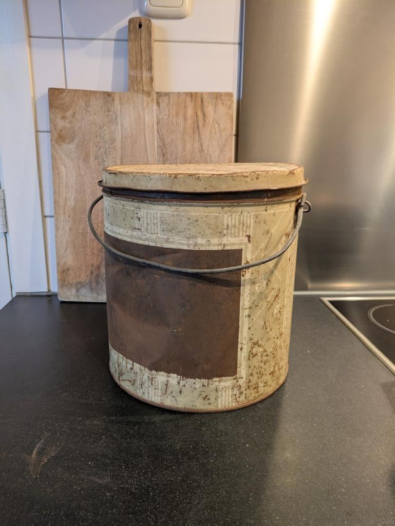 Oud blik Koninklijke Zeelandia, 25 cm hoog, 24 cm diameter, Ophalen of Verzenden, Gebruikt, Overige, Overige merken