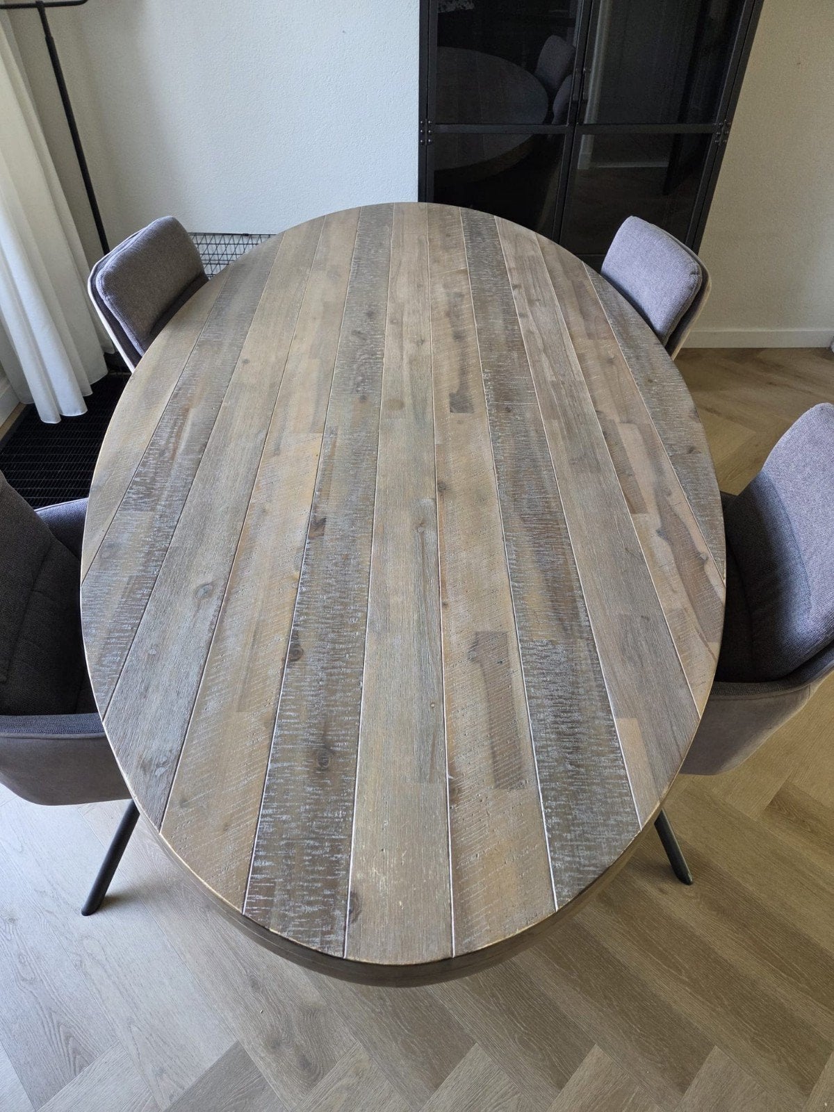 Ovalen tafel 230cm, Gebruikt, 100 tot 150 cm, 200 cm of meer, Ophalen of Verzenden