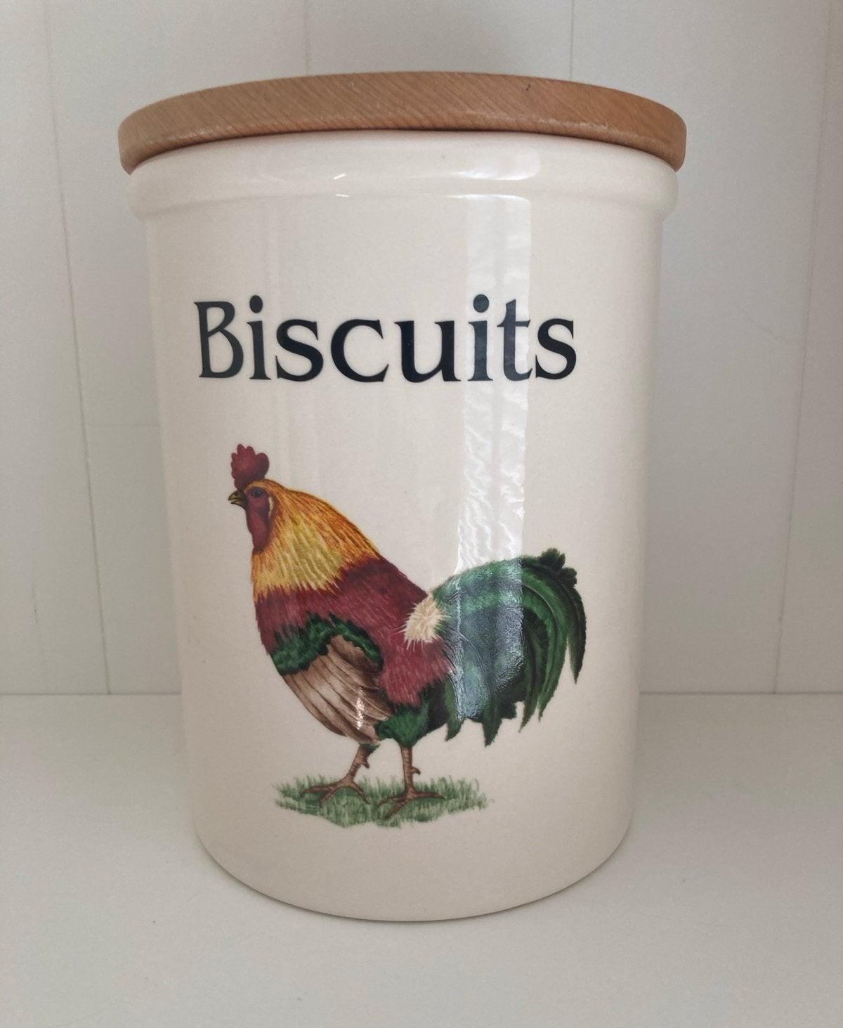 Engelse koekjes pot met deksel - Cloverleaf 'Biscuits'  -, Verzenden, Zo goed als nieuw, Voorraadpot, Steen/keramiek