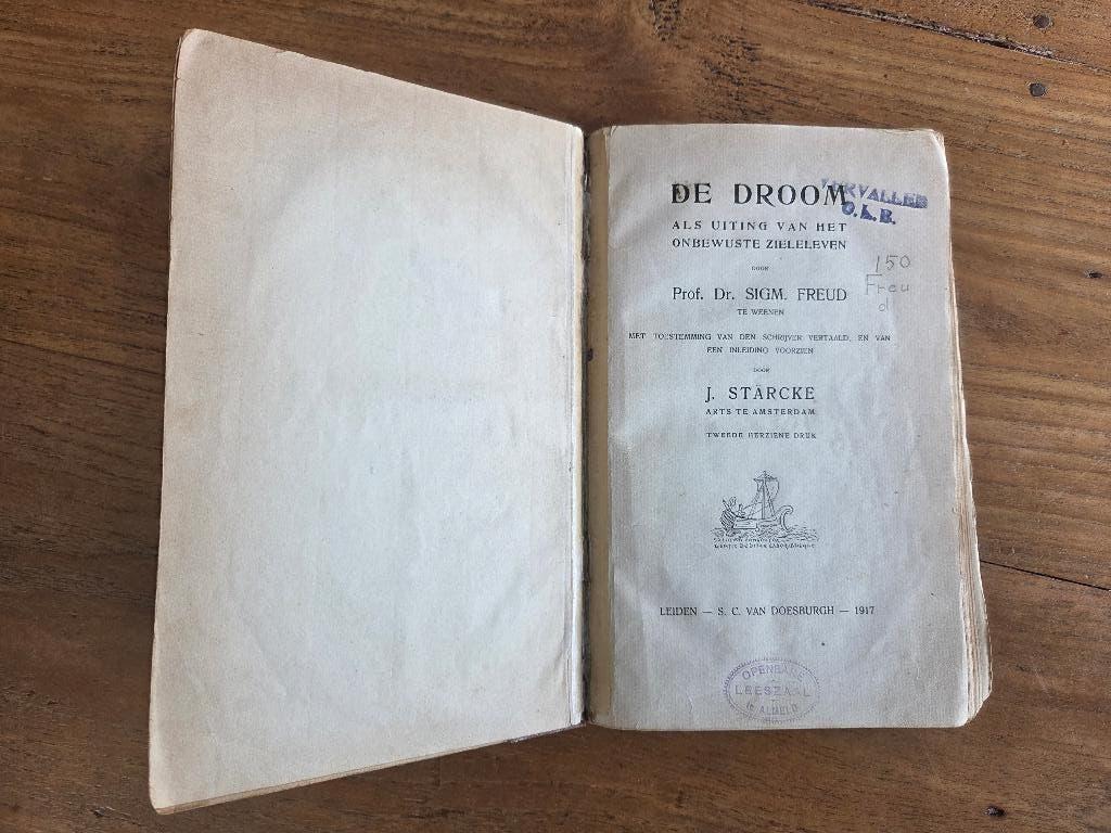 Sigmund Freud. De Droom 1917, Antiek en Kunst, Ophalen of Verzenden, Sigmund Freud