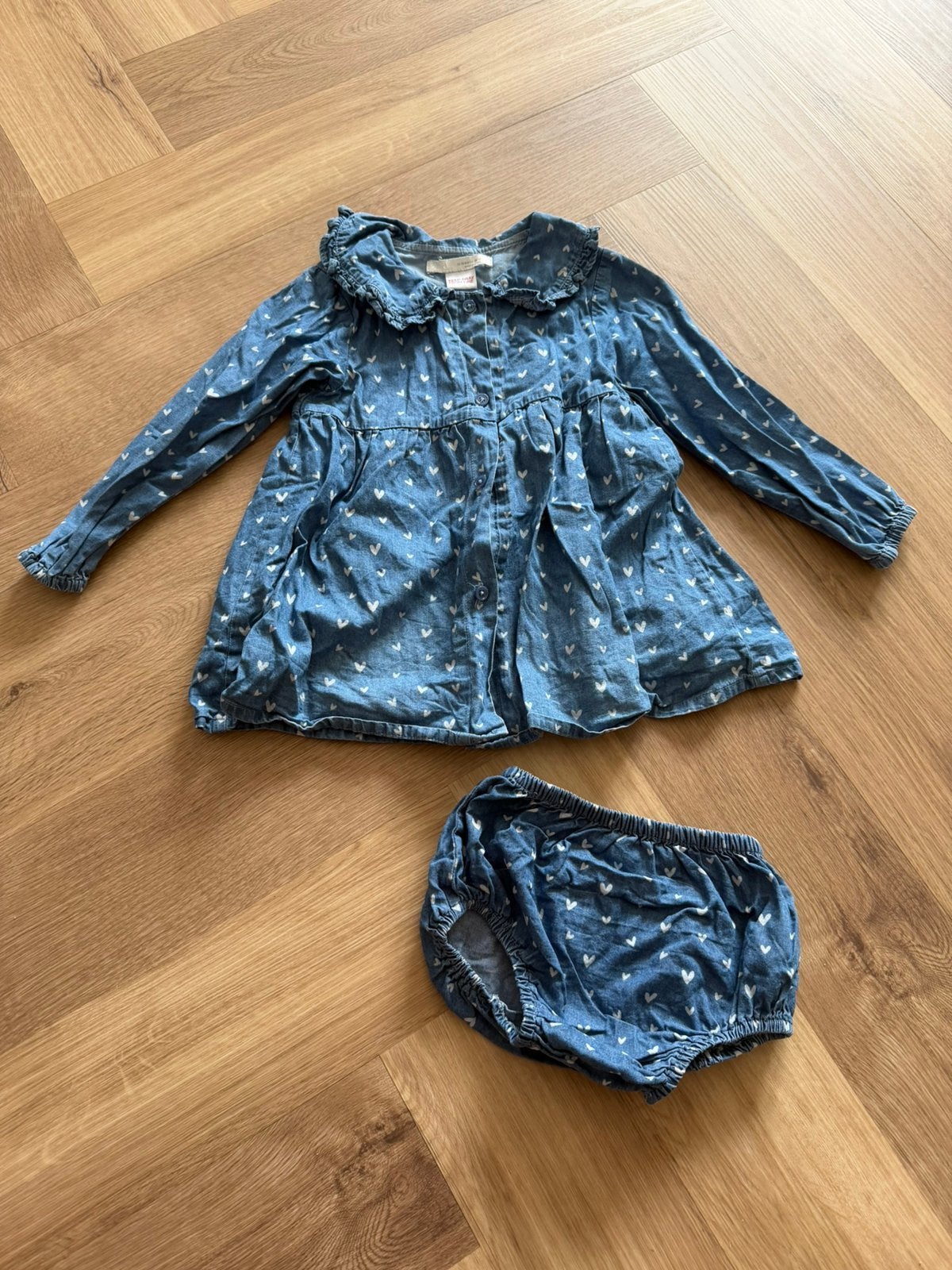Zara Set Jurkje Hartjes Broekje Setje Jurk Harten Meisjes, Ophalen of Verzenden, Zo goed als nieuw, Meisje, Jurkje of Rokje