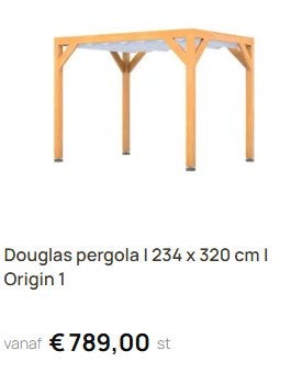 Douglas pergola bouwpakket l Harmonicadoek l Diverse maten, Tuin en Terras, Overkappingen, Ophalen of Verzenden, Nieuw