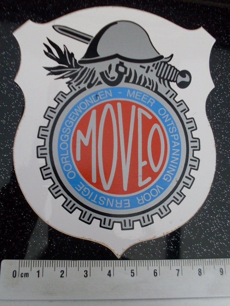 2x sticker moveo meer ontspanning ernstige oorlogsgewonden, Verzenden, Zo goed als nieuw, Bedrijf of Vereniging