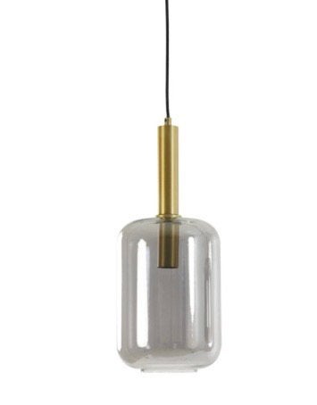 NIEUW Hanglamp Lekar antiek brons + smoke glas, Huis en Inrichting, Ophalen, Nieuw, Glas, E27 (groot)