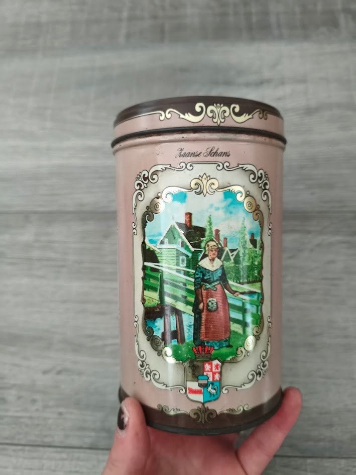 Vintage Albert Heijn koekblik ( Zaanse koeken ), Ophalen of Verzenden, Gebruikt, Koek(jes), Overige merken