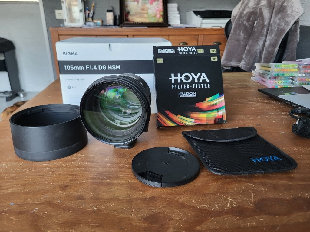 Sigma 105mm f/1.4 dg hsm art voor Nikon, Inclusief filter, Gebruikt, Sigma, 105 mm